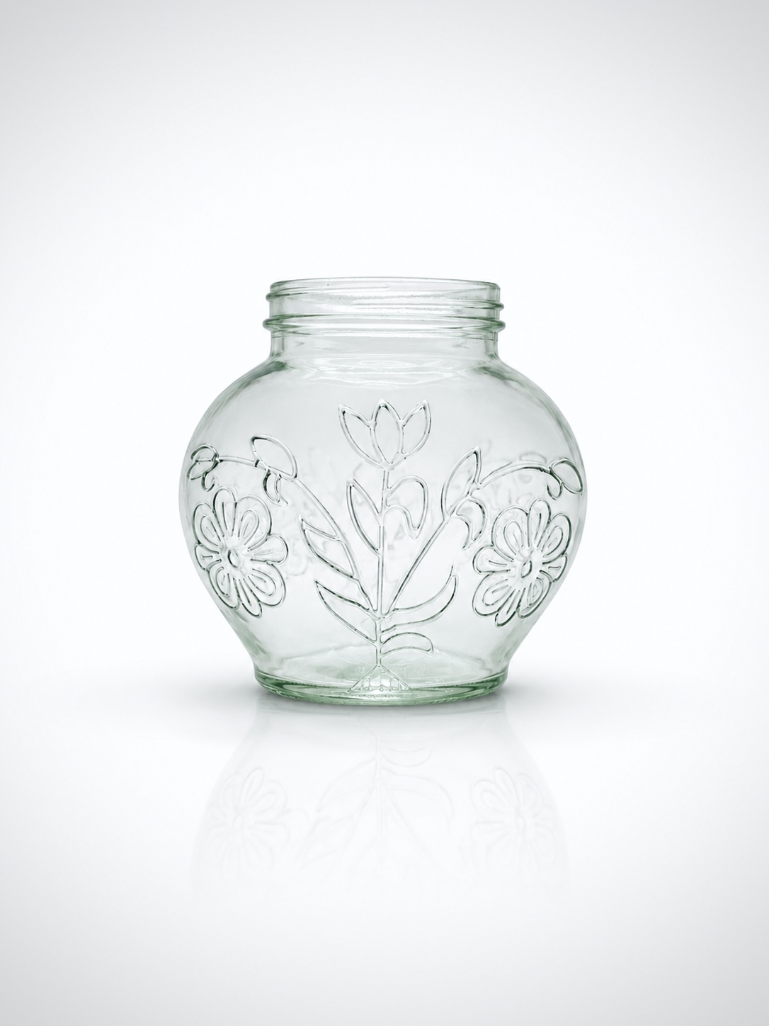 Round Floral-EmbossedJar
